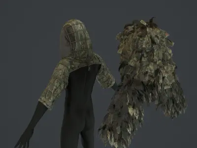 Viper  2 Ghillie hood Low-poly 3D model