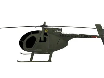 Hughes OH-6 Cayuse Aircraft Low-poly 3D model