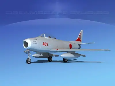 North American F-86 Sabre Jet JADF  3D model