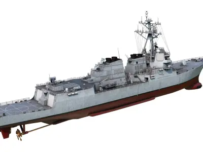Arleigh Burke Flight III Destroyer DDG125 Low-poly 3D model