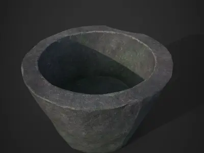 STONE POT LOW POLY GAME ASSET Low-poly 3D model