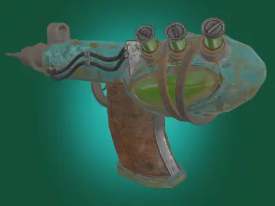 post apocalyptic gun pbr game ready Free low-poly 3D model