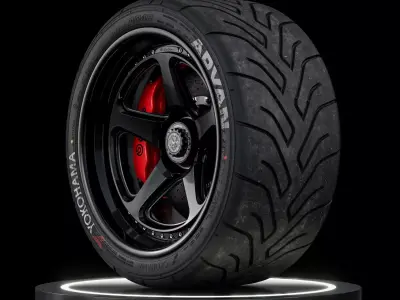 Yokohama Advan A048 295 30 ZR18 98Y 3D model