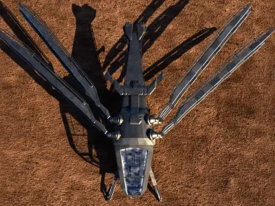 Atreides Ornithopter DUNE aircraft Low-poly 3D model