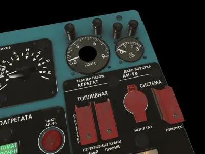 Mi-8MT Mi-17MT Central Overhead Panels Board Russian Low-poly 3D model