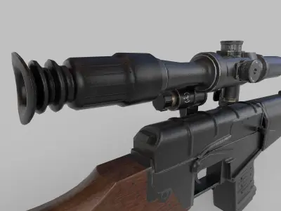 VSS Vintorez Rifle Low-poly 3D model