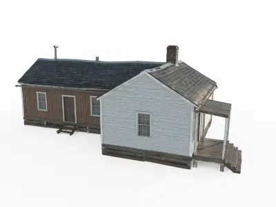 19th century connected residential buildings 3D model