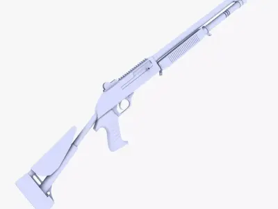 Benelli M1014 Shotgun Low-poly 3D model