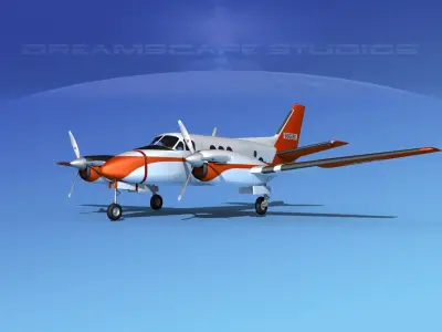 Beechcraft C-6 King Air US Navy 3D model