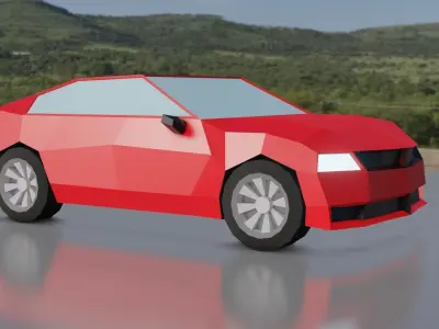 Lo Polly free 3d car  Free low-poly 3D model