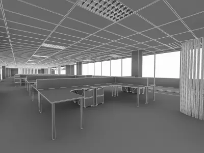Office Interior 01 Low-poly 3D model