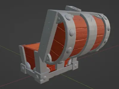 wooden chest Free low-poly 3D model