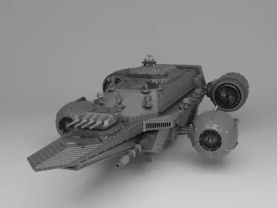 Sci Fi Flying Ship Free 3D model