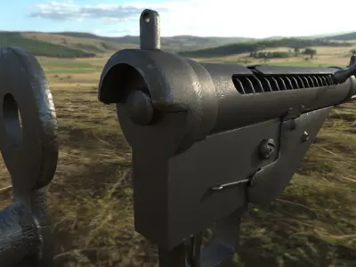 Sten Submachine gun Low-poly 3D model