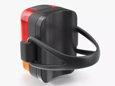 Compact Bike Tail Safety Light Red Yellow 3D model
