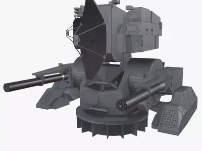 Ship Weapon System Kortik aka Kashtan Low-poly 3D model