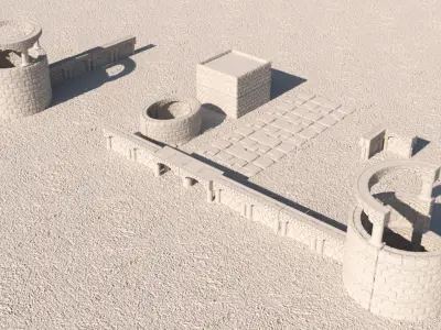 Ruined Historical Buildings Collection 3D model