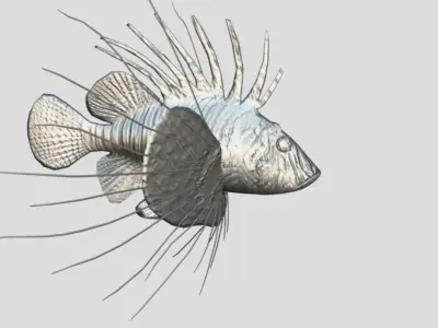 Lionfish Realistic Animated Low-poly 3D model