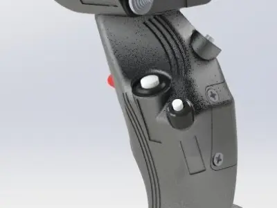 Mh-60R cyclic for flight sims with functional buttons 3D print model