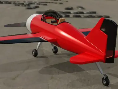 Airplane Rigged Low-poly 3D model