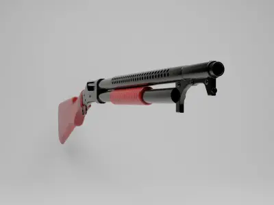 Winchester Model 1897 Trench Shot Gun Gaming Asset  3D model