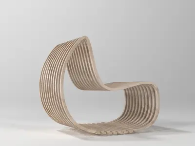 Parametric Simple Wood Chair Free 3D model