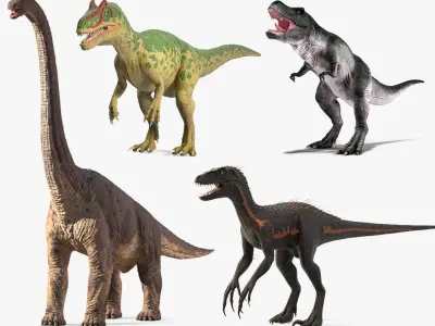 Rigged Dinosaurs Collection 7 for Maya 3D model