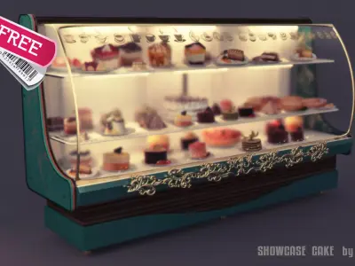 Showcase cake commercial stand Free 3D model