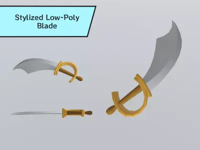 Stylized Low-Poly Blade Low-poly 3D model