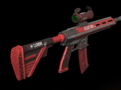 M416 Assault Rifle Low-poly 3D model