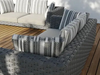 Rattan Outdoor Sofa Free 3D model