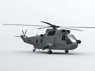 Westland SeaKing MK42C Indian Navy Low-poly 3D model