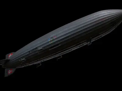 Zeppelin LZ 129 Hindenburg UPDATED Low-poly 3D model