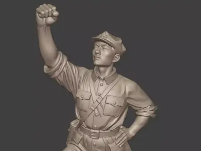 Military sculpture warrior  military battle war hero  soldier 3D print model 31