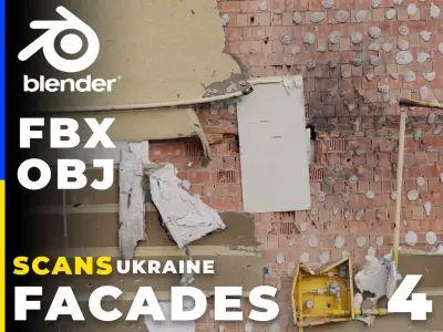 SCANS Ukraine Facades vol 4 Low-poly 3D model