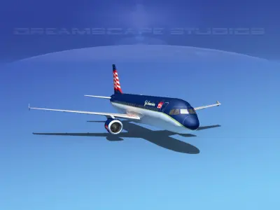 Airbus A320 LP Jet America Low-poly 3D model