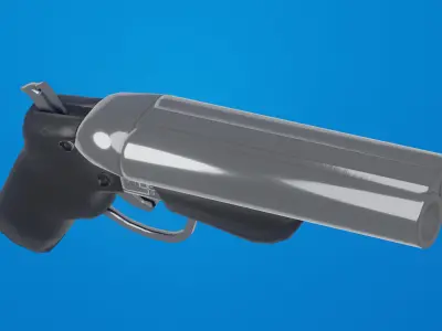 Mini Silver Shotgun Weapon Low-poly 3D model