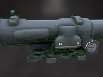 Rifle Scope ELCAN Specter Low-poly 3D model