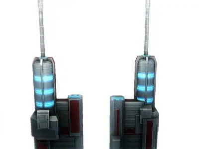 Blaster cannon 02 sci-fi low poly Low-poly 3D model