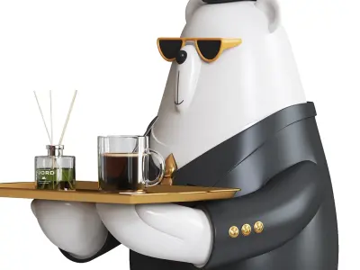 Sculpture Modern Bear Polar 3D model