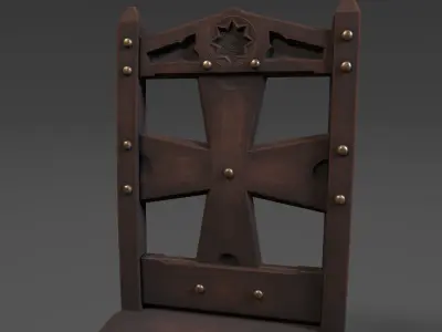 Old woodchair Free low-poly 3D model