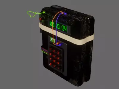 Military Explosive Bomb Low-poly 3D model