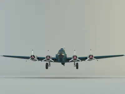 Boeing B-17 historic fighter jet 3D model