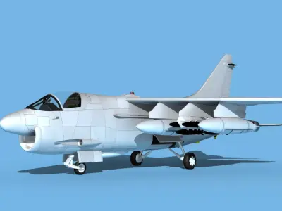 Chance Vought A-7E Corsair II V00 Bare Metal 3D model