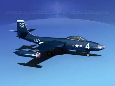 McDonnell F2H2 Banshee V04 3D model