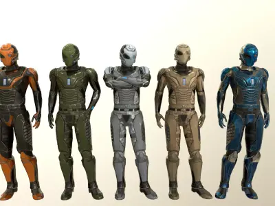 Sci-fi Soldier Low-poly 3D model