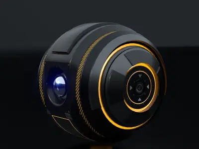 Sci-Fi Sentinel Drone Low-poly 3D model