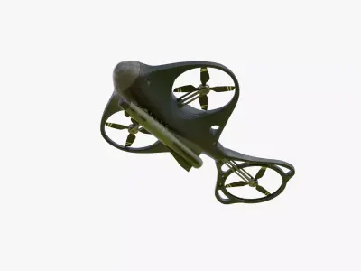 Drone with Missile Low-poly 3D model