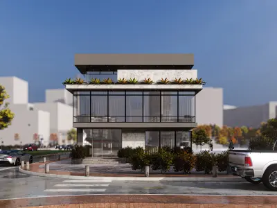 Modern Corporate Office Building 3D model