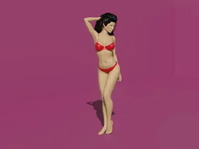 Hot Girl Low-poly 3D model
